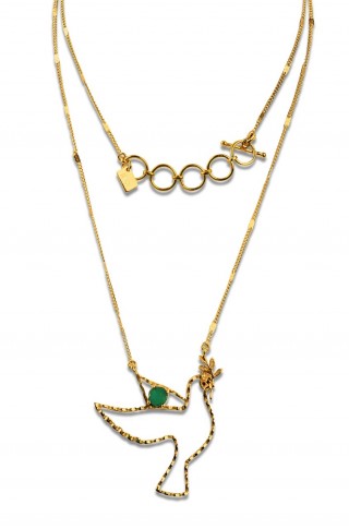 Short necklace - PALOMA 40 - Green onyx