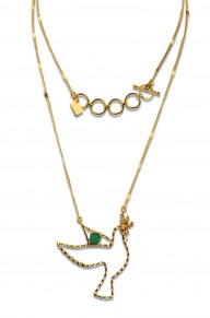 Short necklace - PALOMA 40 - Green onyx