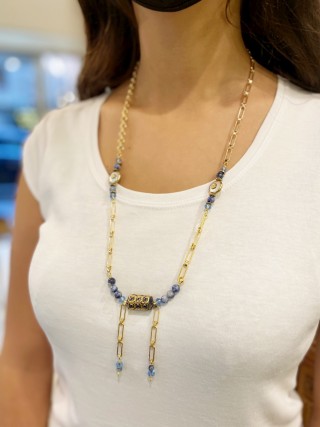 Long necklace TRESOR - BLUE SODALITE