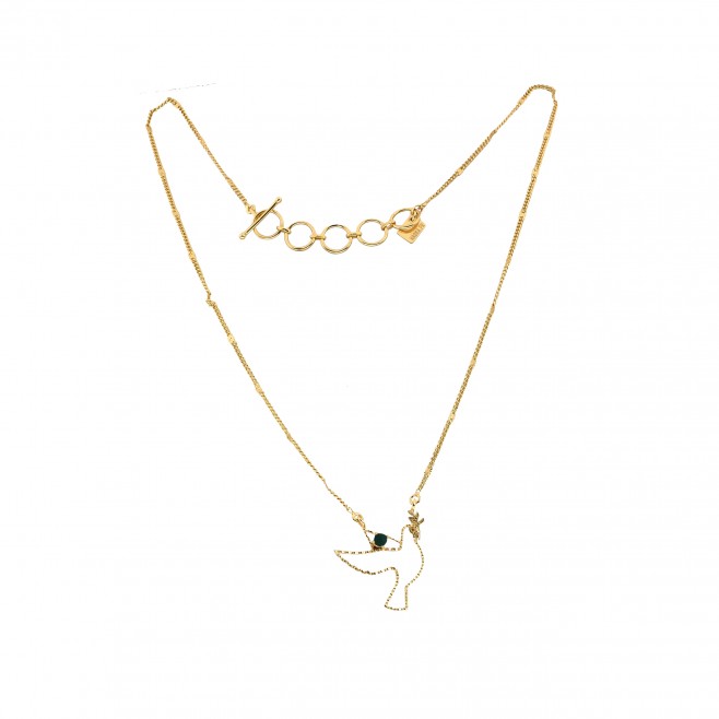 Short necklace - TINY PALOMA 40 - Green onyx