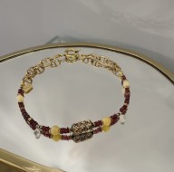 Tonneau Necklace - Garnet