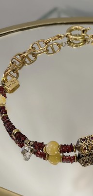 Tonneau Necklace - Garnet